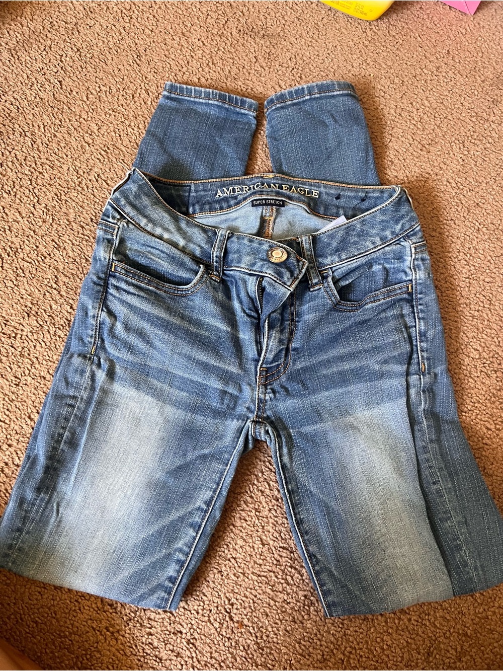 American Eagle Outfitters Women's Light-Medium Blue Stretch Jeggings